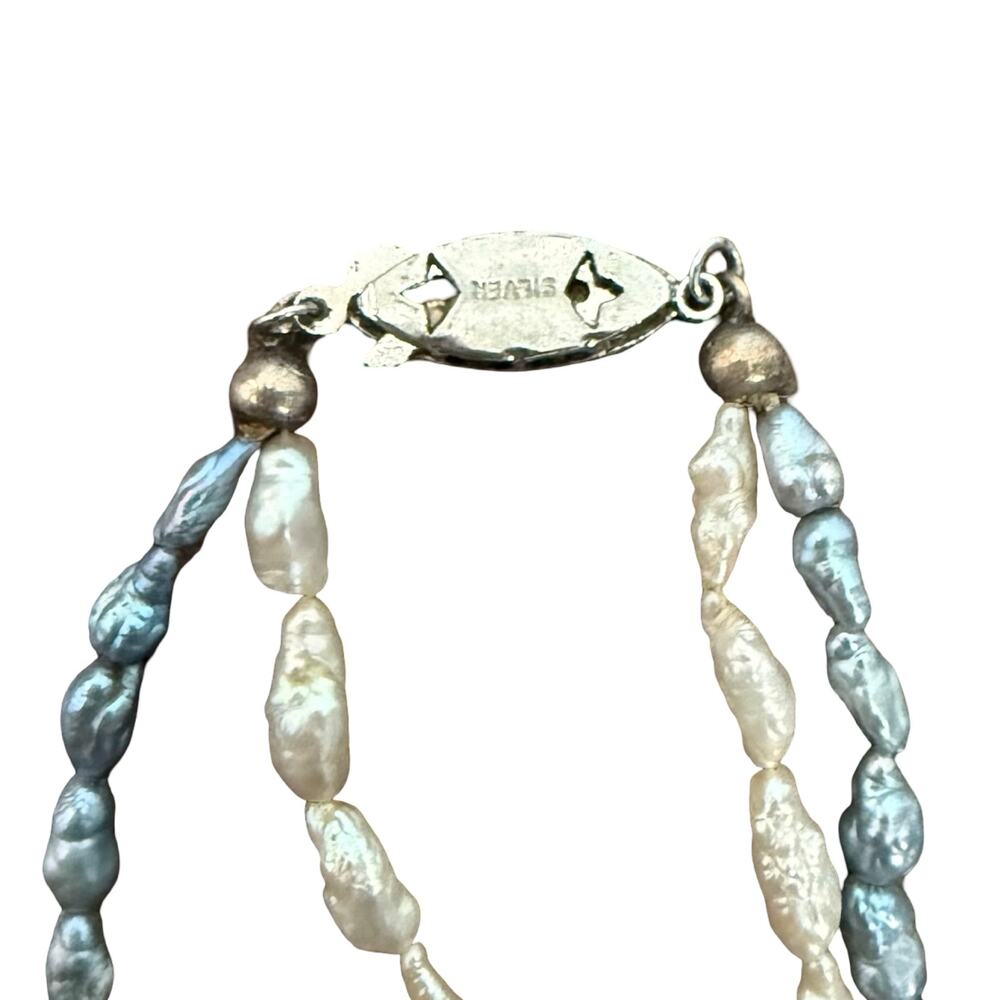 Vintage Beaded Necklaces White Blue Purple Green Blue Bangle Bracelet 4 Pieces - Picture 6 of 16